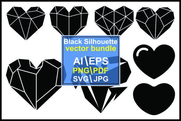 Download Black Geometric and Smooth Heart Shapes - Heart Collection