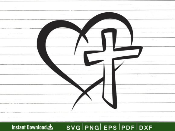 Download Cross with Heart Svg Christian Svg - Heart Collection