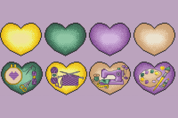 Download Craft Hearts Cross Stitch - Heart Collection