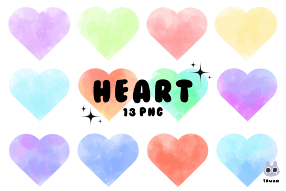 Download Heart Watercolor Retro Valentine Clipart - Heart Collection