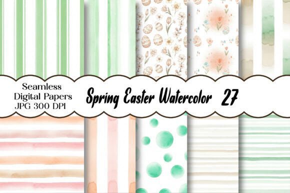 Download Spring Easter Watercolor Digital Paper - Digital paper Collection