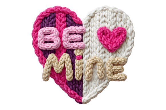 Download Be Mine Knitted Heart PNG - Heart Collection