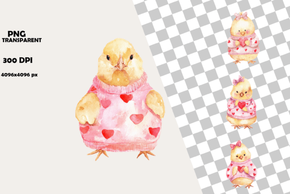 Download Sweet Chick with Valentine Heart Balloon - Heart Collection