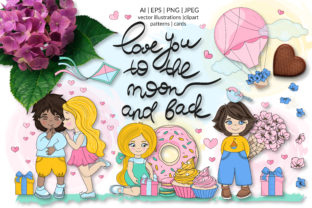 Download Cute Valentine Illustration Set - Valentine illustration Collection