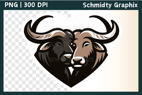 Download Water Buffalo Love Heart Sublimation - Heart Collection
