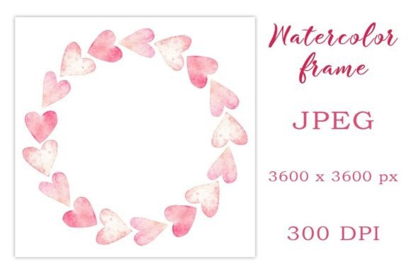 Download Pink Watercolor Heart Frame - Heart Collection