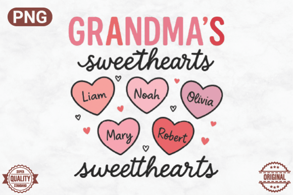 Download Grandma’s Sweetheart Name Hearts Clipart - Heart Collection