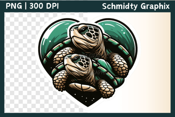 Download Sea Turtle Love Heart Sublimation Png - Heart Collection