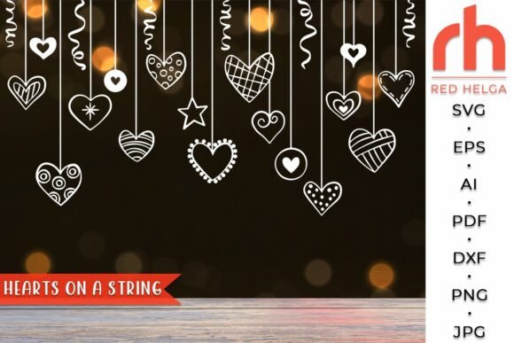 Download Hearts on a String SVG, Valentine Design - Heart Collection