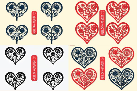 Download Cricut Valentine Floral Heart SVG Bundle - Heart Collection