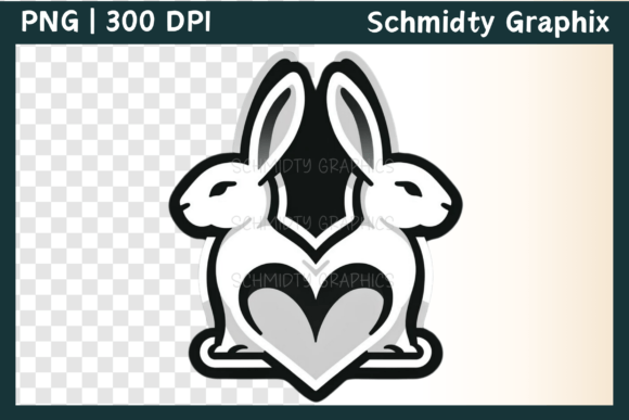Download Bunny Rabbit Love Heart Sublimation PNG - Heart Collection