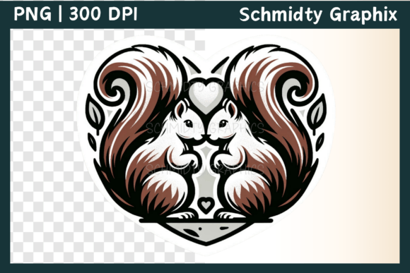 Download Cute Squirrel Love Heart Sublimation Png - Heart Collection