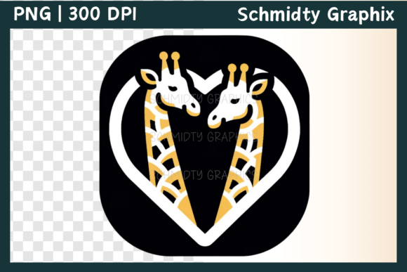 Download Giraffe Love Heart Sublimation Sticker - Heart Collection