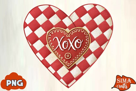 Download Valentine's Day Xoxo Checkered Heart PNG - Heart Collection