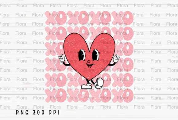 Download Red Heart XOXO Retro Valentine's Day PNG - Heart Collection