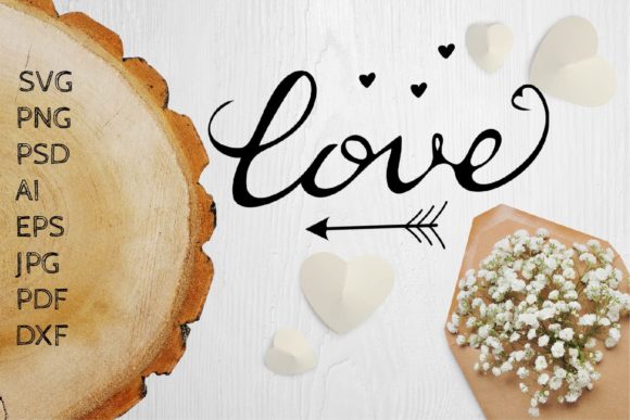 Download Elegant LOVE SVG Heart and Arrow - Heart Collection