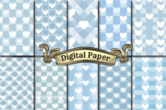 Download Vintage Valentine Hearts Digital Paper - Heart Collection