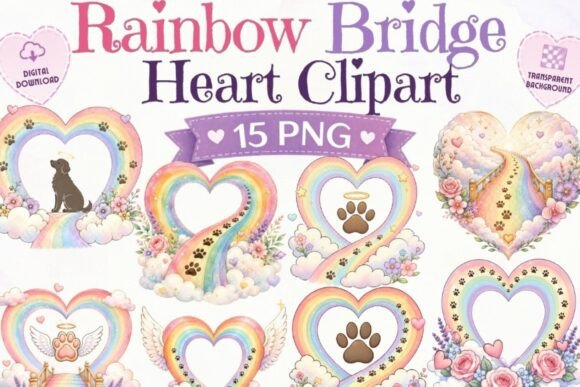 Download Rainbow Bridge Heart Clipart | 15 PNG - Heart Collection