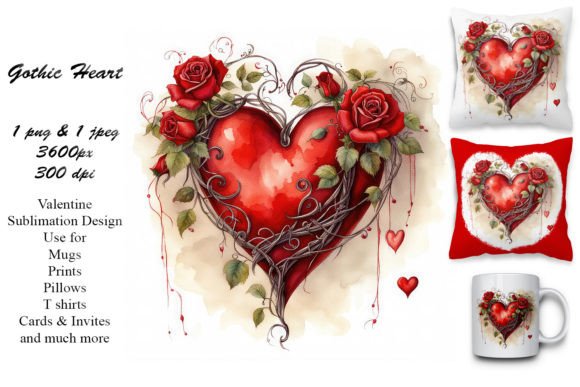 Download Gothic Love Heart Sublimation - Heart Collection