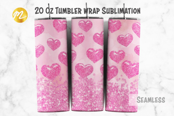 Download Pink Valentine Heart Glitter Tumbler - Heart Collection