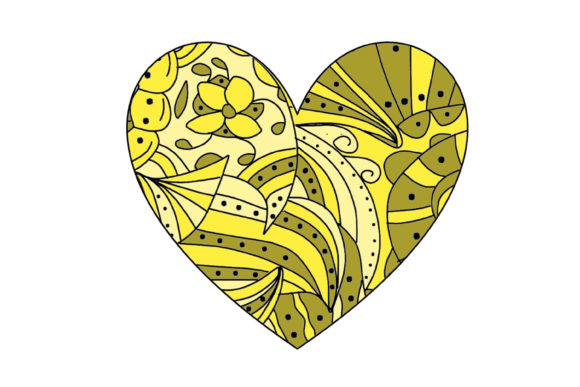 Download Heart Shaped Zentangle - Heart Collection