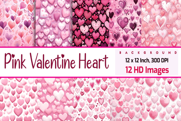 Download Pink Valentine Heart Pattern - Heart Collection