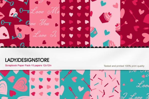 Download Sweet Valentine Heart Digital Papers - Heart Collection