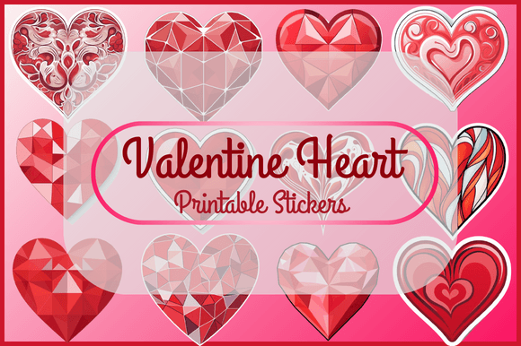 Download Valentine Heart Printable Stickers - Heart Collection