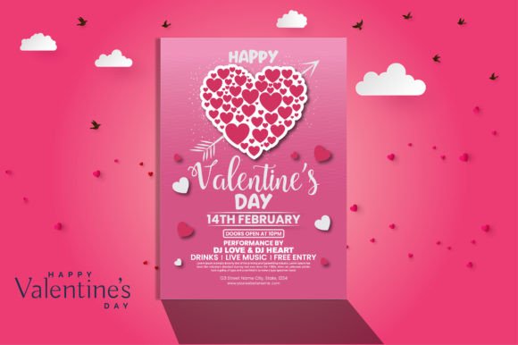 Download Valentines Day Flyer with Heart - Heart Collection