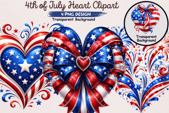 Download 4th of July Heart Clipart Png,Patriotic - Heart Collection