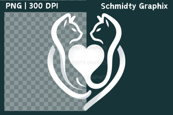 Download Kitty Cats Love Heart Sublimation PNG - Heart Collection