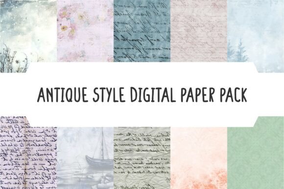 Download Antique Style Digital Paper Pack - Digital paper Collection