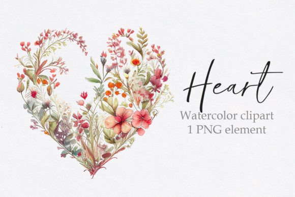 Download Vintage Valentine Day Heart Florals PNG - Heart Collection