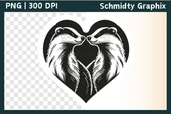 Download Badger Animal Love Heart Sublimation PNG - Heart Collection