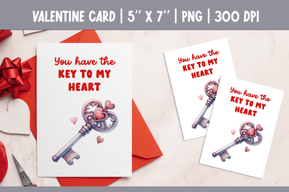 Download Key to My Heart Valentine Card Printable - Heart Collection
