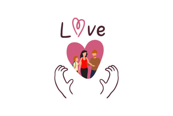 Download Valentine Illustration Family Love Frame - Premium Resources