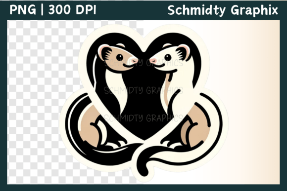 Download Ferret Love Heart Sublimation PNG - Heart Collection