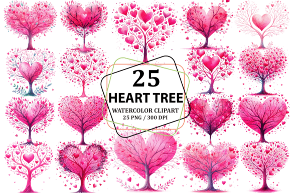 Download Pink Valentine Heart Tree Clipart PNG - Heart Collection