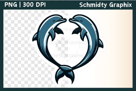 Download Dolphin Love Heart Sublimation PNG - Heart Collection