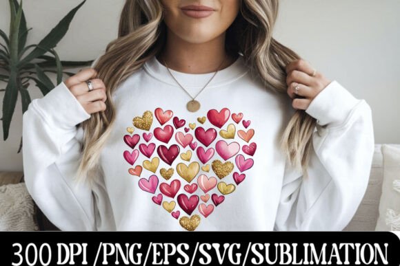Download Heart Cluster Design with Glitter and Gl - Heart Collection