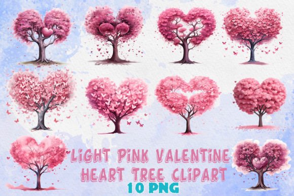 Download Light Pink Valentine Heart Tree Bundle - Heart Collection